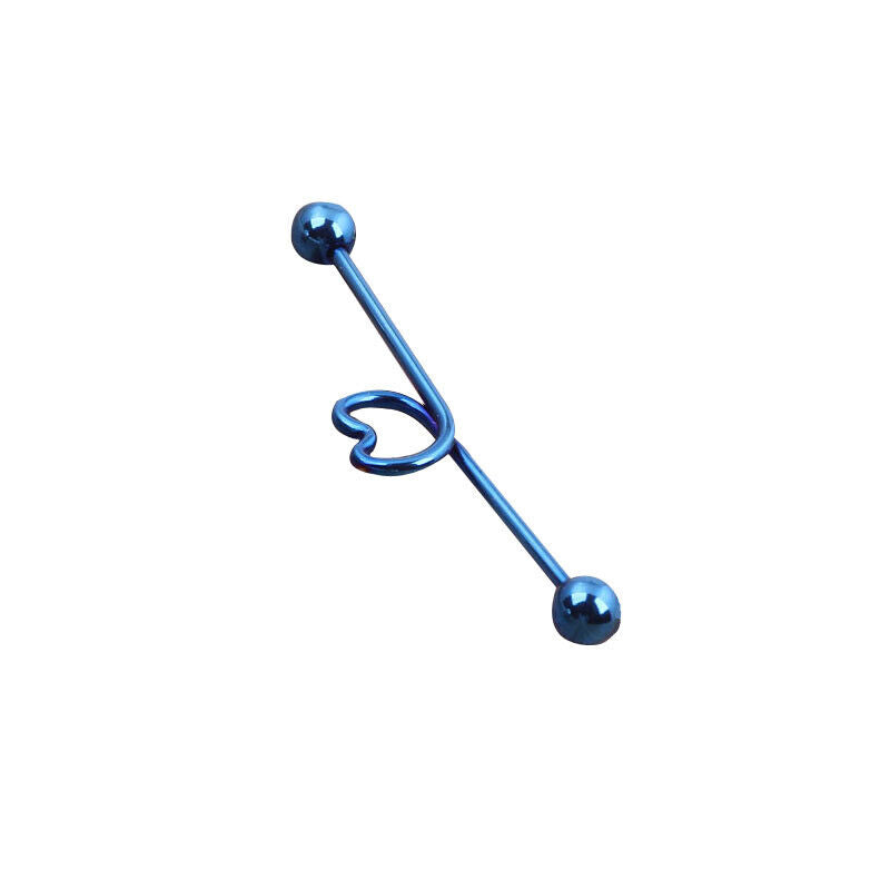 5 Colour - Surgical Steel Love Industrial Bar Scaffold Ear Barbell Piercing