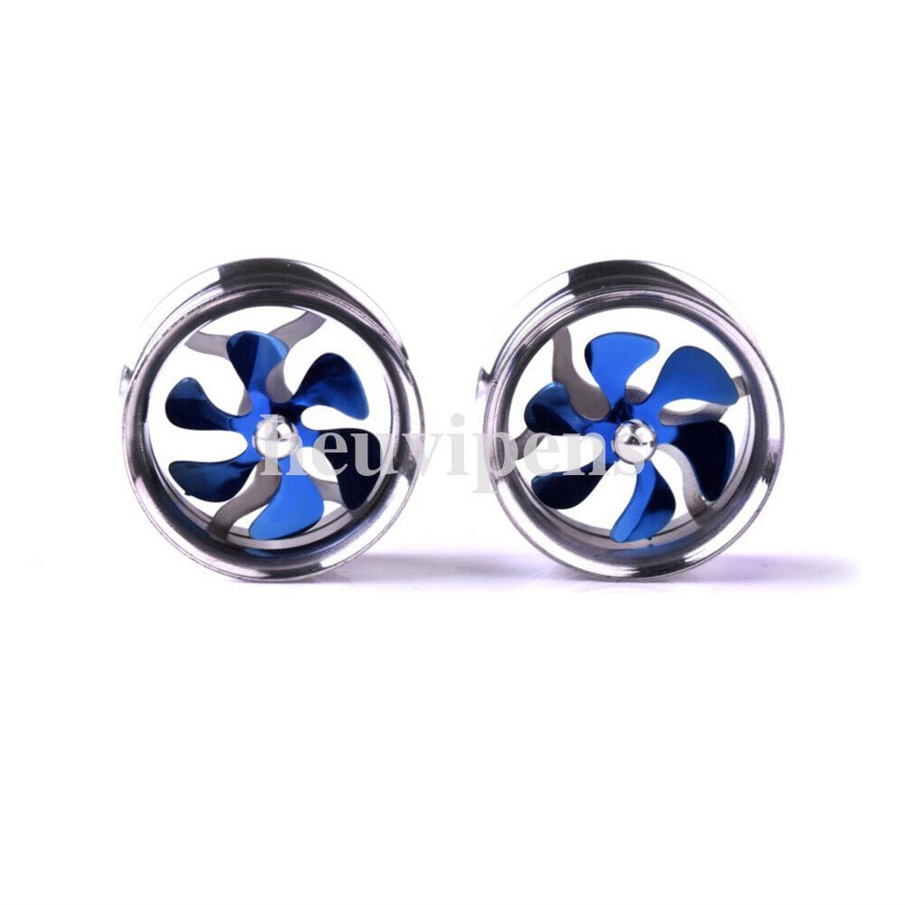 Pair Rotated Windmill Ear Plug Double Saddle Flared Screw Flesh Tunnel Expander