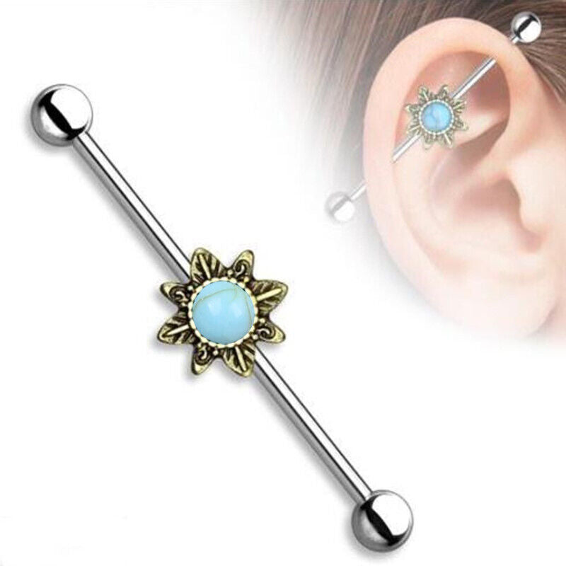 Multi Style Steel Industrial Bar Scaffold Ear Barbell Ring Piercing Jewellery