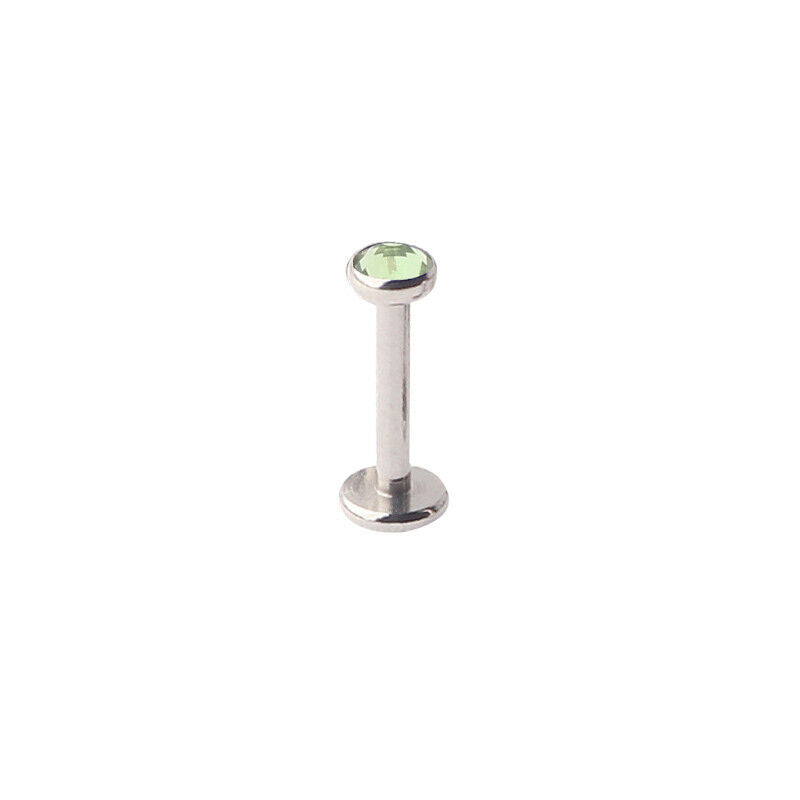 2pc Internally Threaded 3mm 4mm Crystal Ball Lip Bar Labret Tragus Stud Piercing