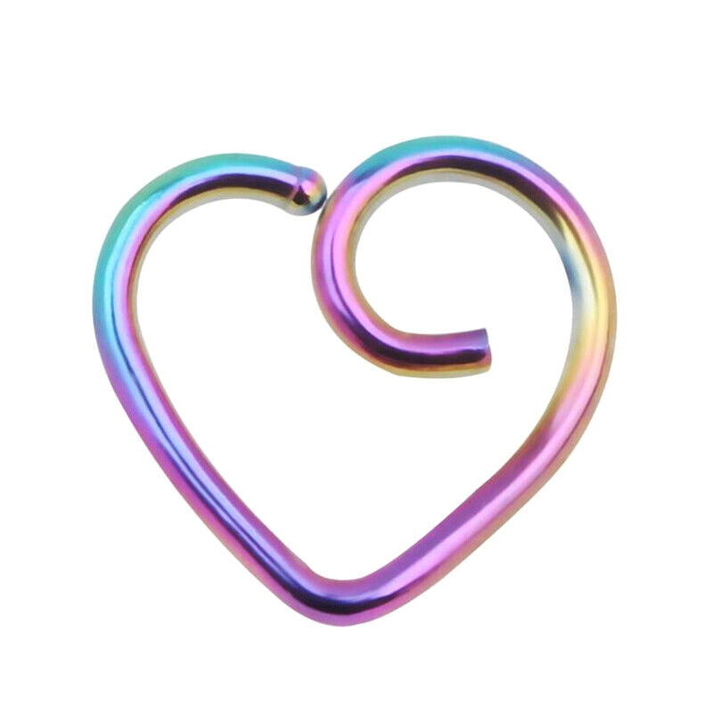 Steel Love Heart Ring Tragus Earring Nose Helix Daith Cartilage Ear Piercing