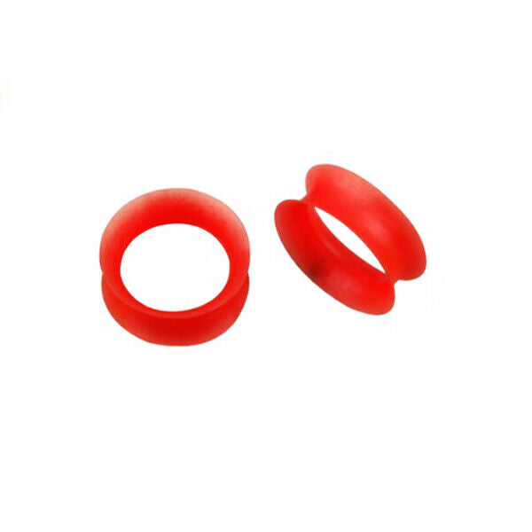2pc Flesh Tunnel Flexible Silicone Double Flare Saddle Ear Stretcher Plug 6-25mm
