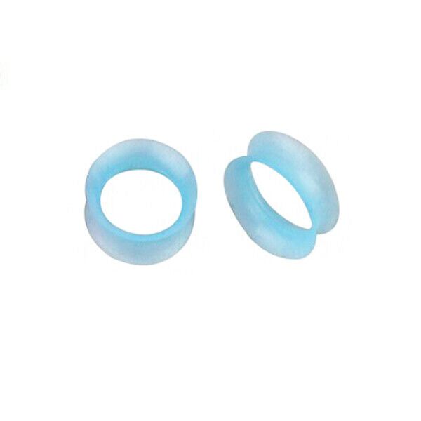 2pc Flesh Tunnel Flexible Silicone Double Flare Saddle Ear Stretcher Plug 6-25mm