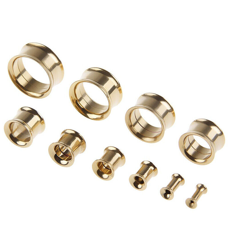 2pc Steel Screw Fit Double Flare Saddle Flesh Tunnel Ear Plug Expander 5mm - 20mm