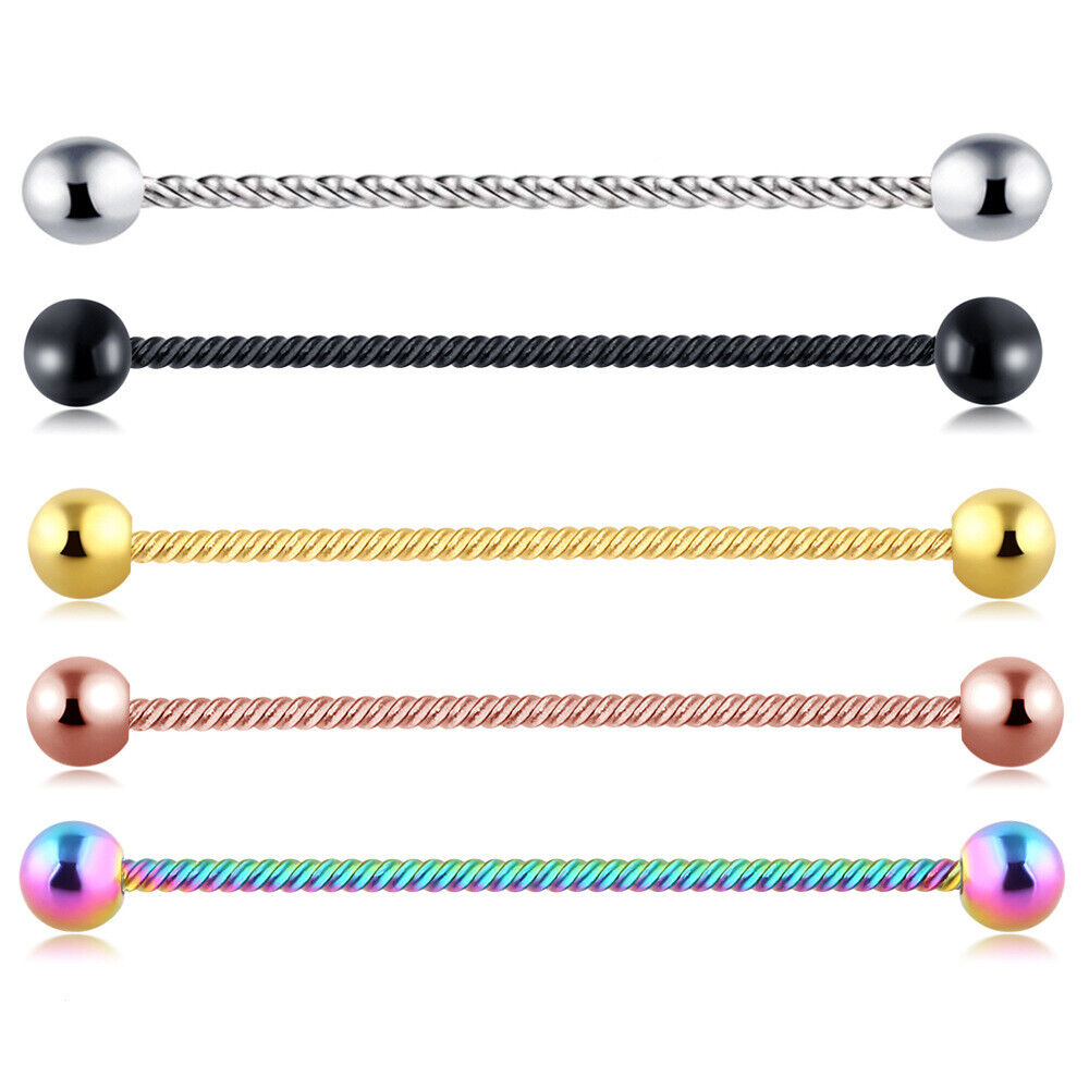 5X Set Steel Arrow Screw Helix Industrial Scaffold Ear Bar Cartilage Piercing