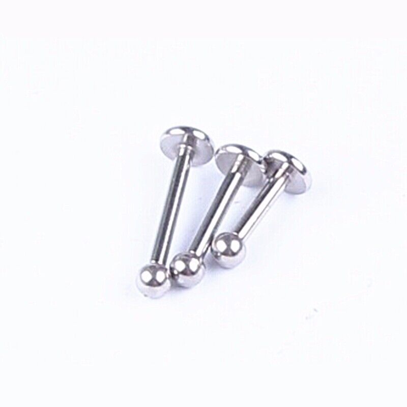 2pc Ball 16G Internally Threaded Lip Bar Labret Ring Monroe Tragus Stud Piercing