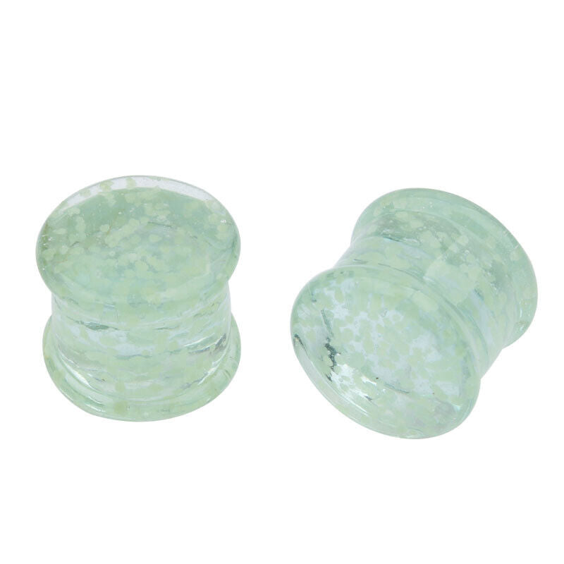 Glow In The Dark Glass Snail Ear Plug Flare Spiral Expander Stretcher Piercing