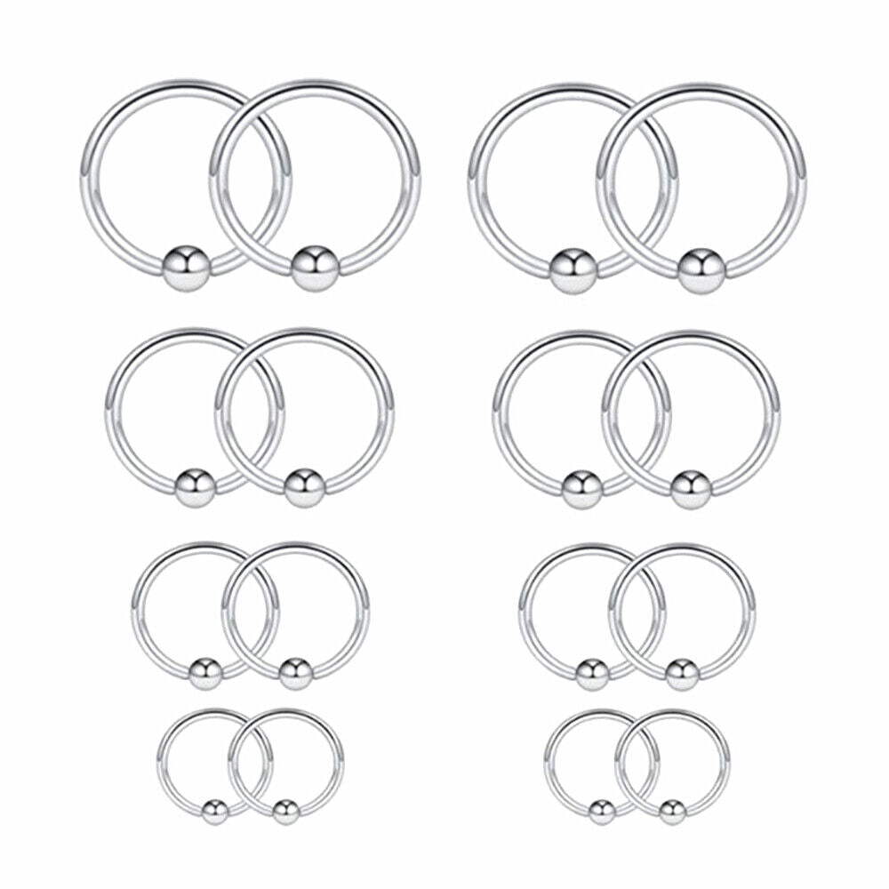 10pc CBR Tragus Ear Cartilage Piercing Captive Bead Closure Ring Nipple Septum