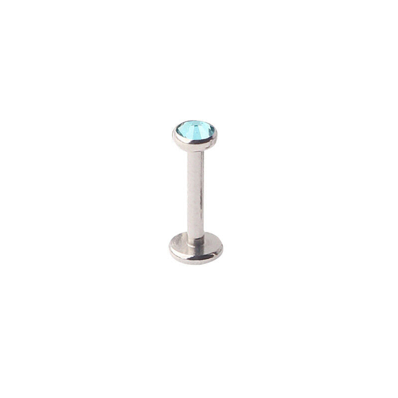 2pc Internally Threaded 3mm 4mm Crystal Ball Lip Bar Labret Tragus Stud Piercing