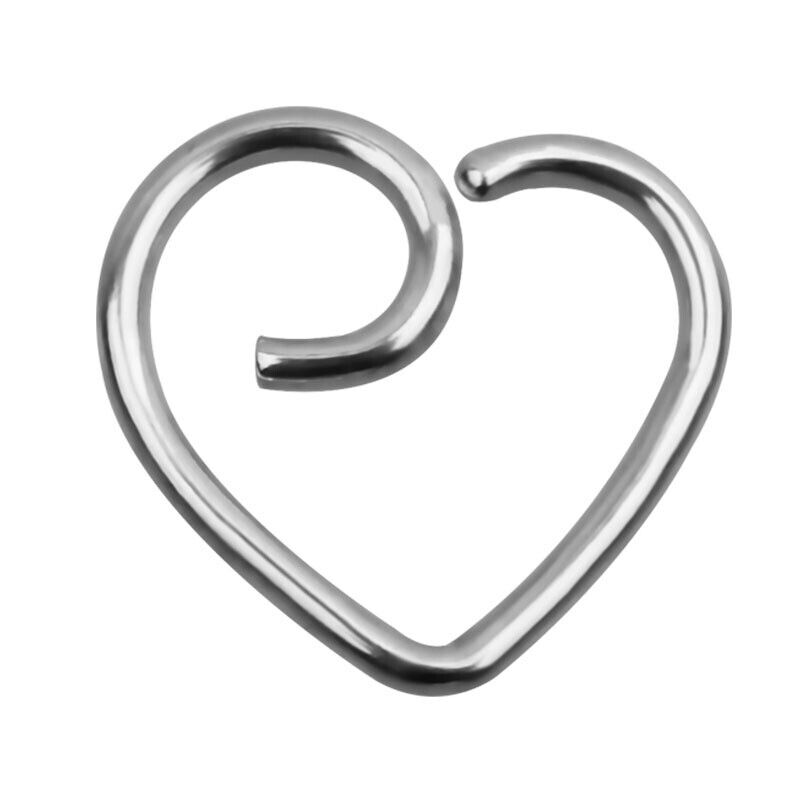 Steel Love Heart Ring Tragus Earring Nose Helix Daith Cartilage Ear Piercing