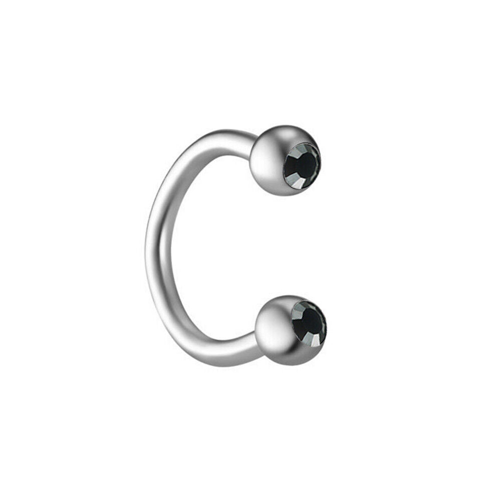 16G Surgical Steel Crystal Labret Monroe Lip Rings Nose Ear Piercing Jewellery
