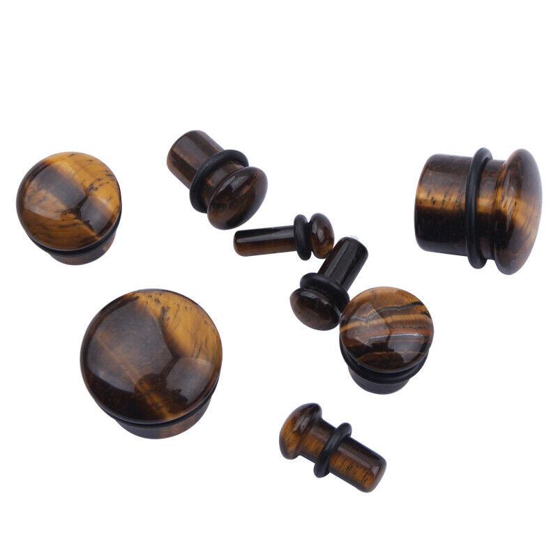 1 Pair Natural Stone Flesh Tunnel O-rings Ear Plug Trumpet Expander Stretcher