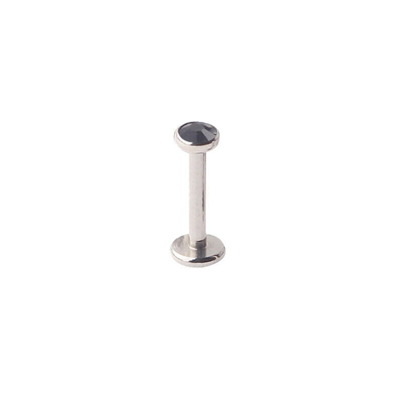 2pc Internally Threaded 3mm 4mm Crystal Ball Lip Bar Labret Tragus Stud Piercing