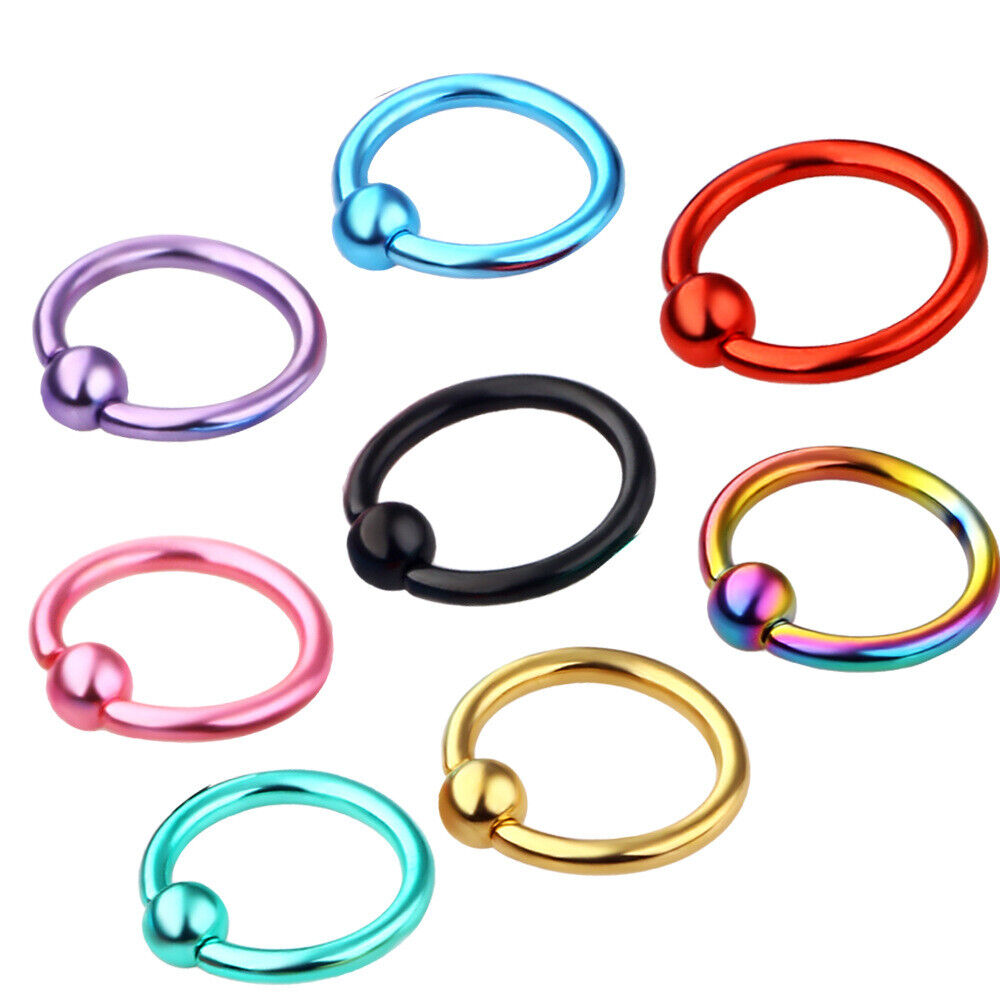 8pc Horseshoe Bar Lip Nose Helix Ear Ring Eyebrow Ball Cone Piercing Jewellery