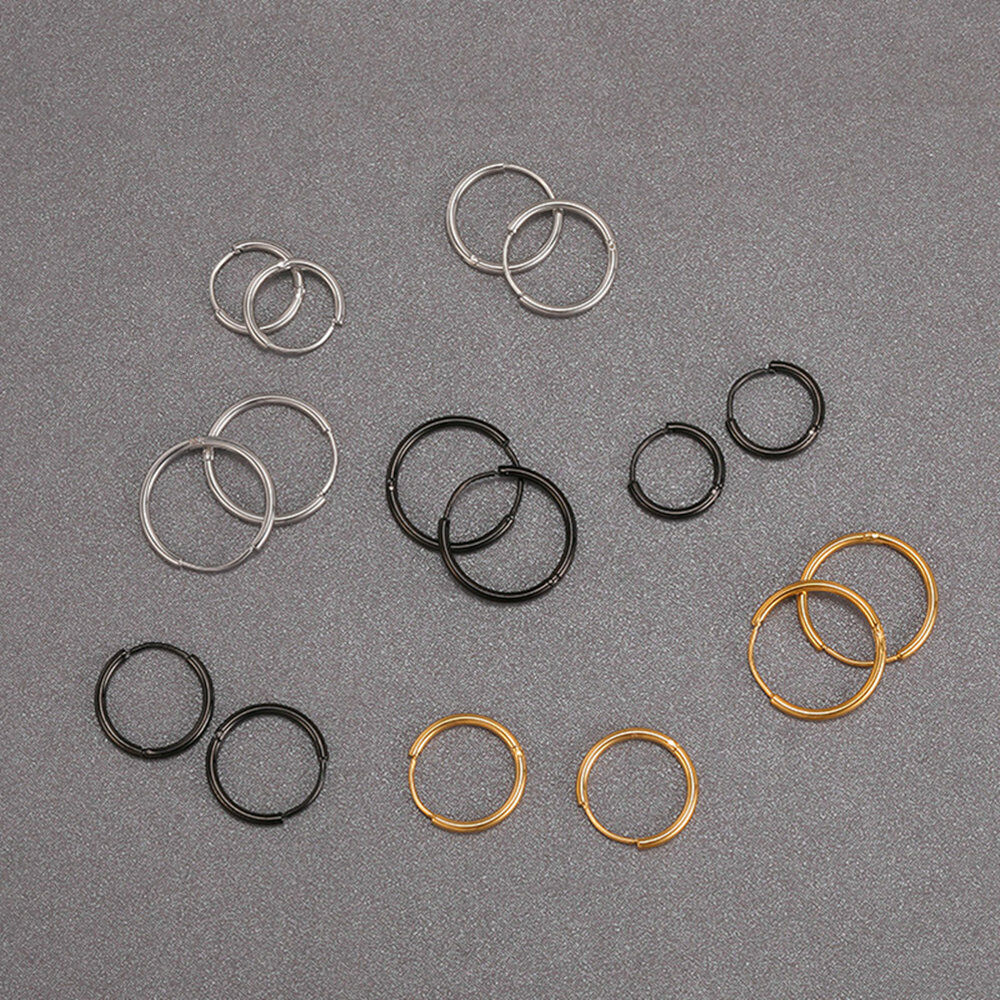 1 Pair Surgical Steel Nose Ring Earrings Cartilage Tragus Helix Ear Piercing Hoop