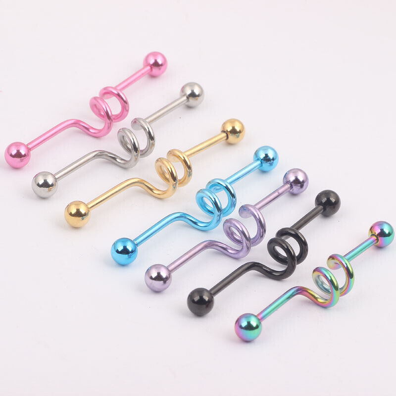 3X Multi Layer Spiral Helix Industrial Bar Scaffold Ear Barbell Body PIERCING