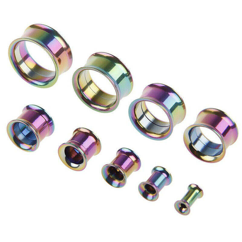 2pc Steel Screw Fit Double Flare Saddle Flesh Tunnel Ear Plug Expander 5mm - 20mm