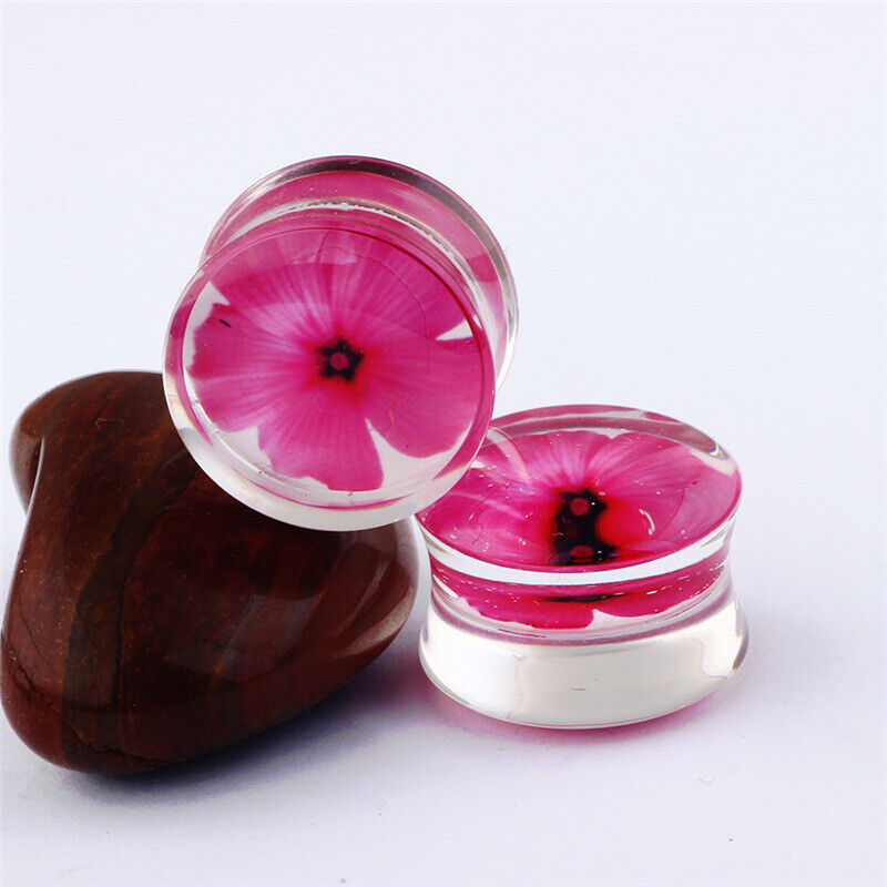 2pc Fashion Acrylic Shell Ear Plug Double Flared Flesh Tunnel Expander Piercing
