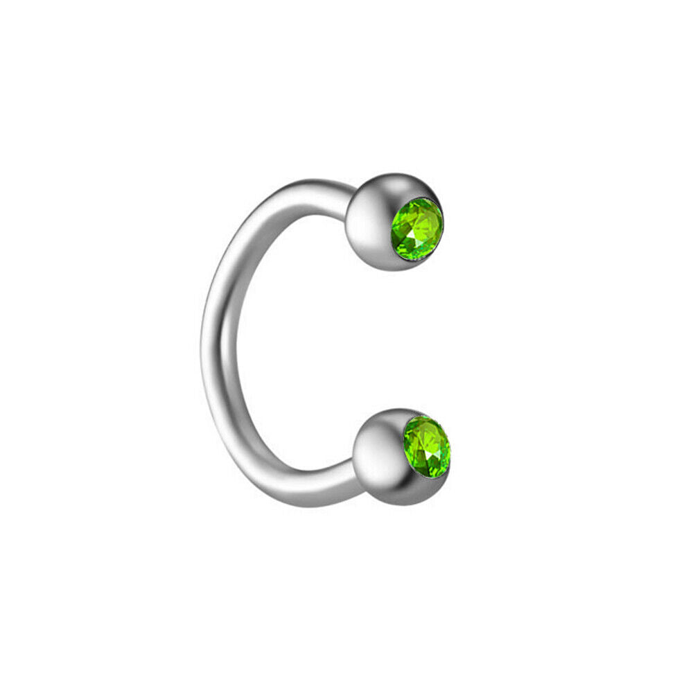 16G Surgical Steel Crystal Labret Monroe Lip Rings Nose Ear Piercing Jewellery