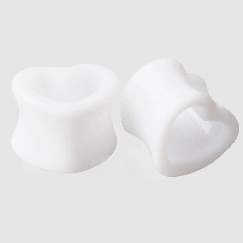 2pc Punk Acrylic Heart Double Flare Saddle Flesh Tunnel Ear Plug Gauge Stretcher