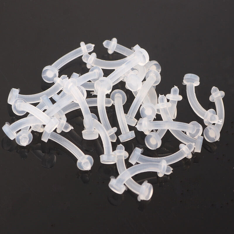 5Pcs Flexible Clear Twist Curved Acrylic Screw Bar Studs Pin Nose Ring Jewellery