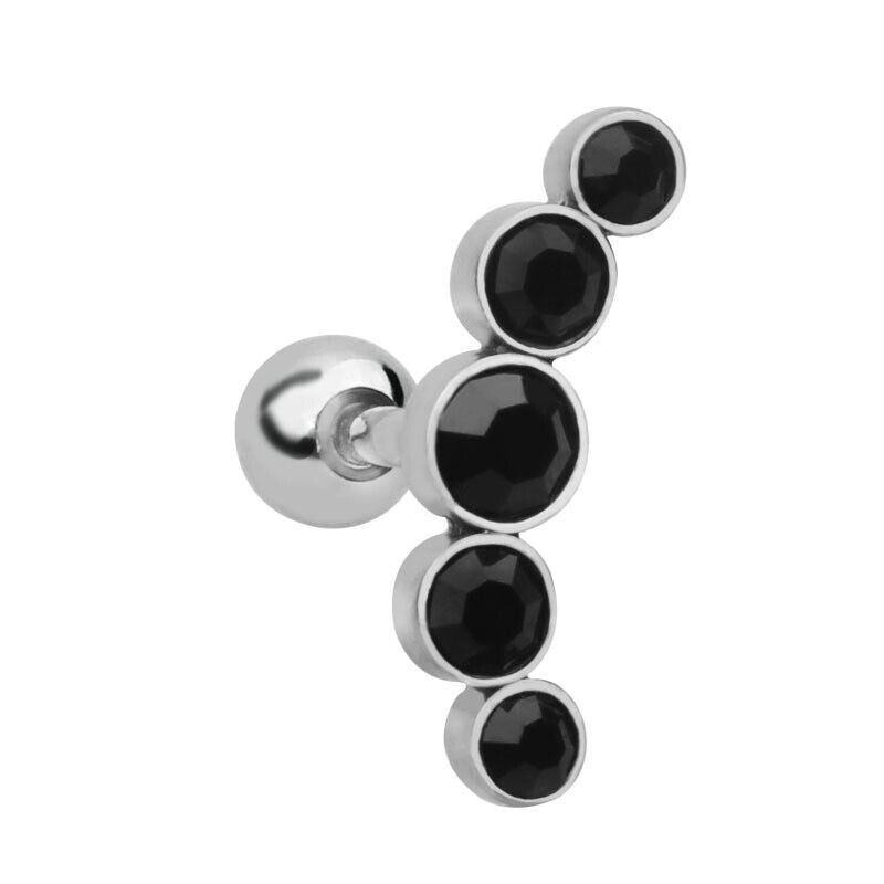2pc Cartilage Tragus Bar Zircon Stud Earring Piercing Helix Gem Surgical Steel