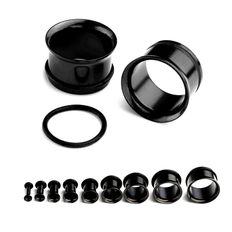 Pair Surgical Steel Ear Plug O-Ring Hoop Flesh Tunnel Expander Trumpet 3mm-14mm