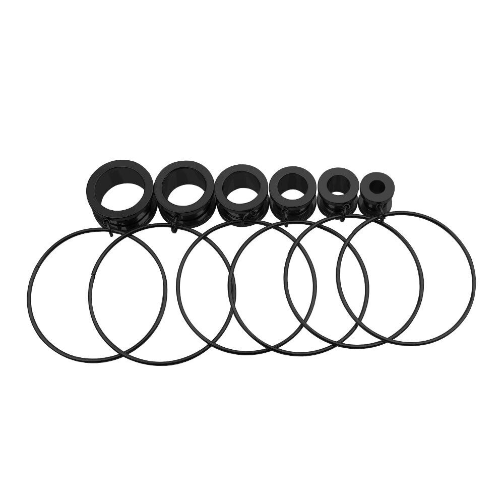 2pc Surgical Steel Flesh Tunnel Hoop Ring Dangle Ear Plug Stretcher Screw Expander