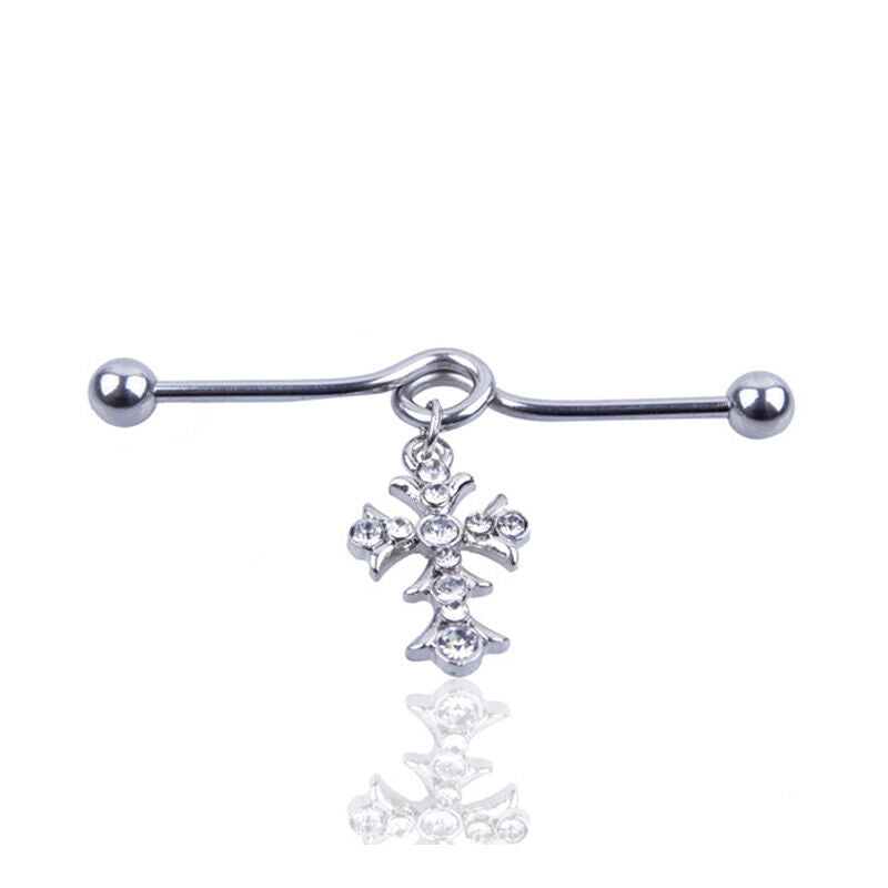 Surgical Steel Industrial Scaffold Bar Gem Opal Turquoise Ear Barbell Piercing A