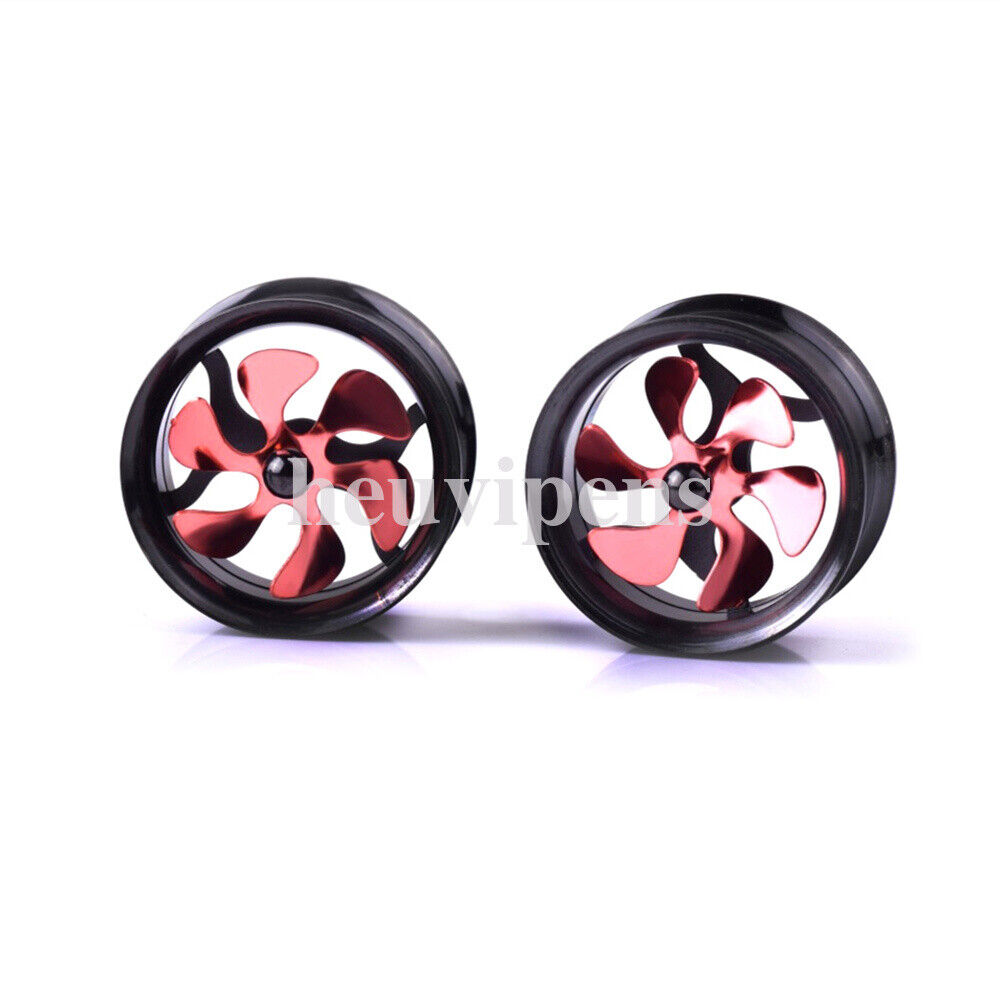 Pair Rotated Windmill Ear Plug Double Saddle Flared Screw Flesh Tunnel Expander