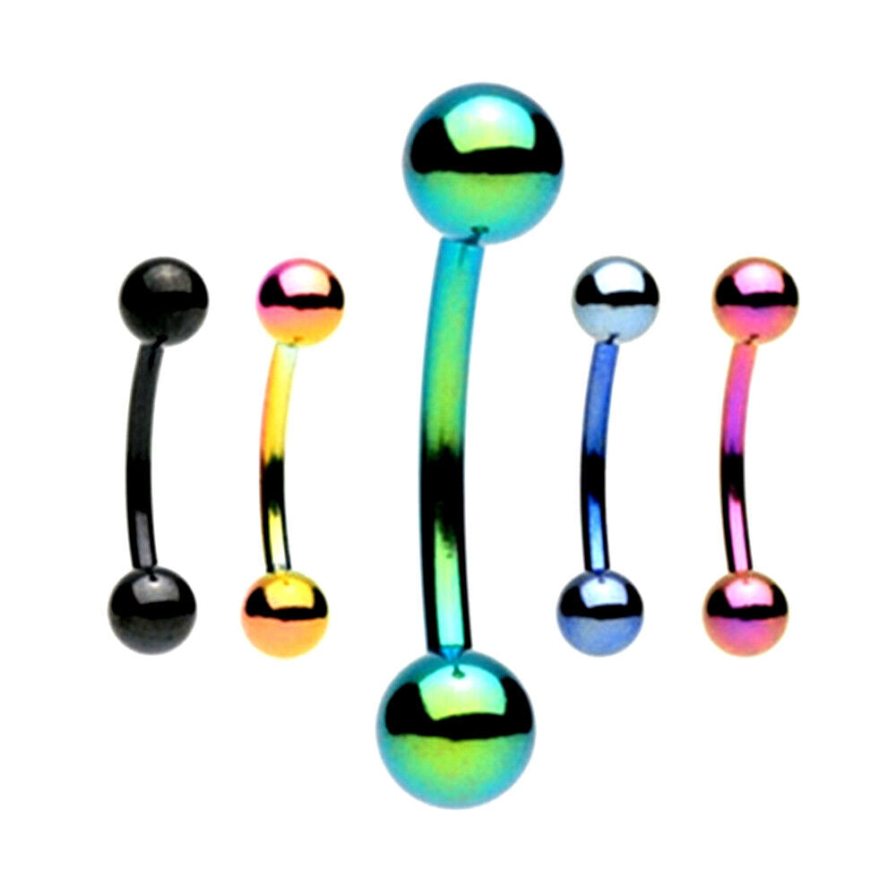 4X 16G Surgical Steel Ball Barbell Curved Eyebrow Rings Bar Tragus Ear Piercing