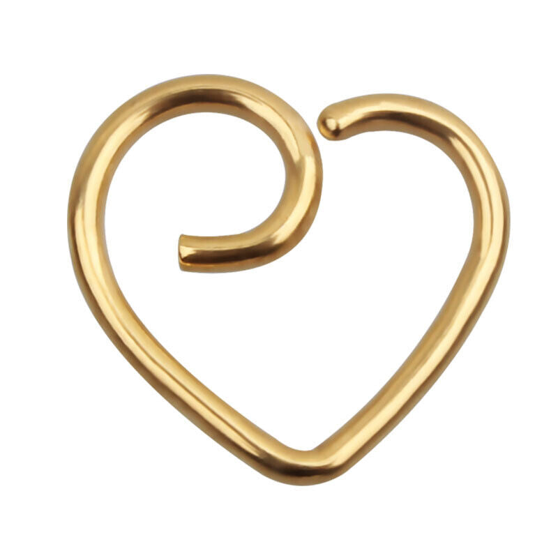 Steel Love Heart Ring Tragus Earring Nose Helix Daith Cartilage Ear Piercing