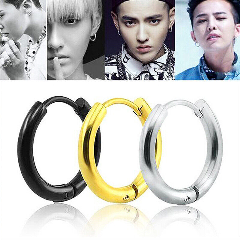 3 Pair Surgical Steel Ear Hoop Ring Septum Stud Earrings Body Piercing Jewellery