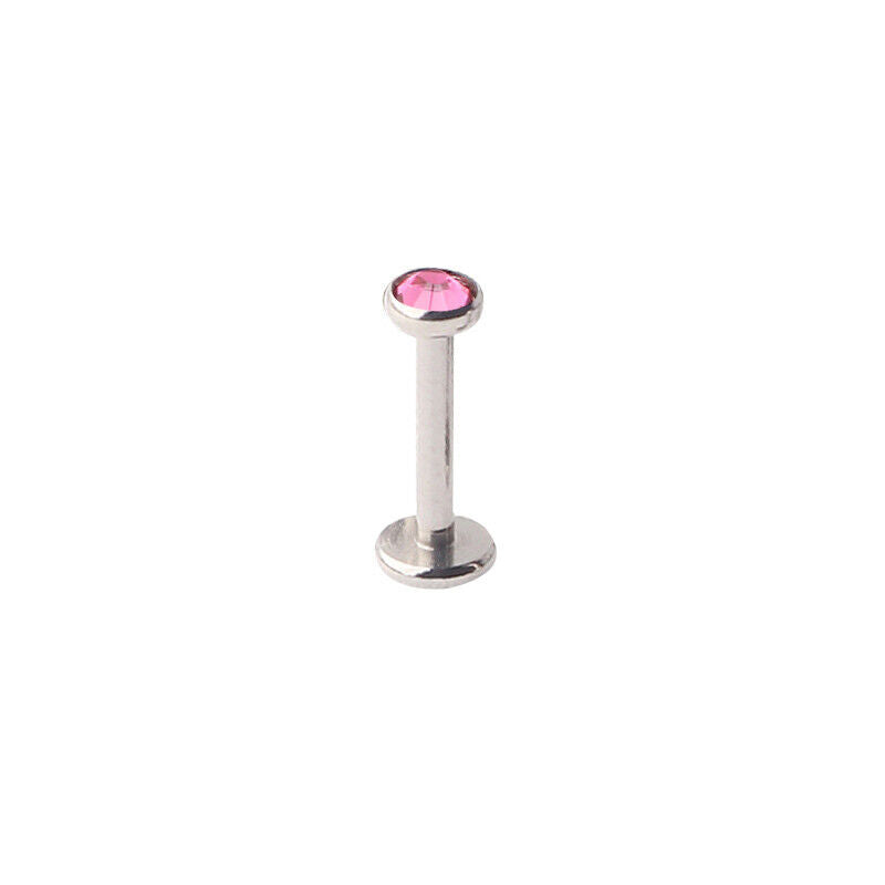 2pc Internally Threaded 3mm 4mm Crystal Ball Lip Bar Labret Tragus Stud Piercing