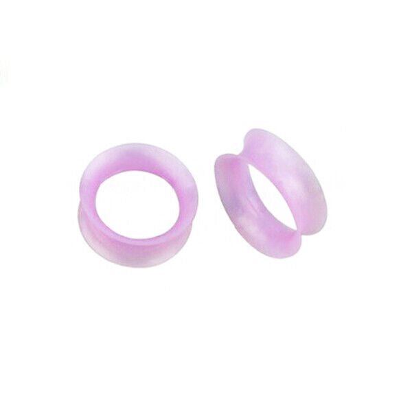 2pc Flesh Tunnel Flexible Silicone Double Flare Saddle Ear Stretcher Plug 6-25mm