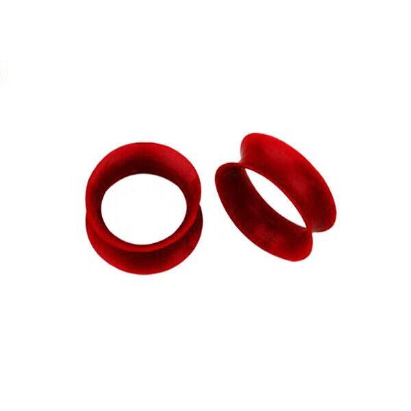 2pc Flesh Tunnel Flexible Silicone Double Flare Saddle Ear Stretcher Plug 6-25mm