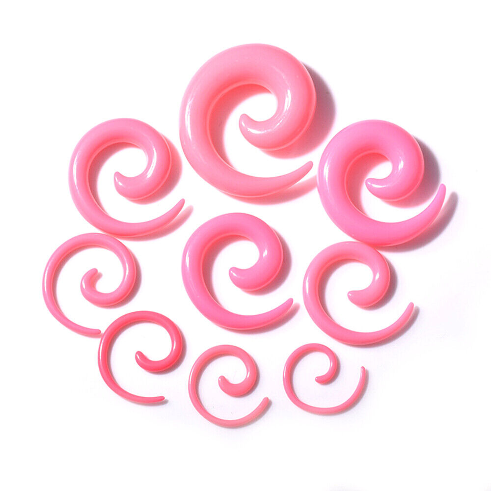 2 Acrylic Spiral Taper Flesh Tunnel Ear Stretcher Expander Stretching Snail Plug