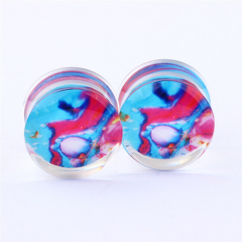2pc Fashion Acrylic Shell Ear Plug Double Flared Flesh Tunnel Expander Piercing
