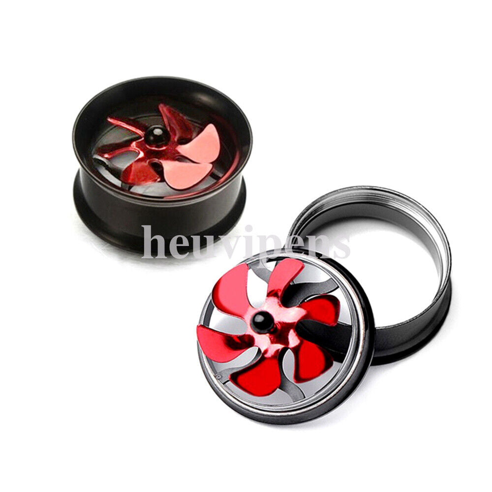 Pair Rotated Windmill Ear Plug Double Saddle Flared Screw Flesh Tunnel Expander