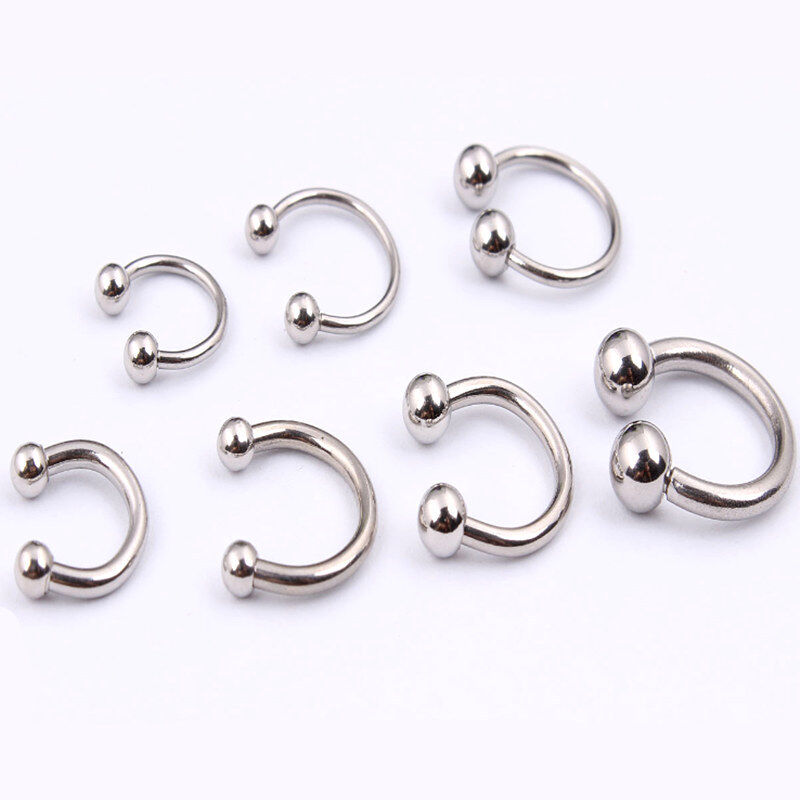 16G 4X Surgical Steel Horseshoe Bar Lip Nose Septum Ear Ring Stud Body Piercing