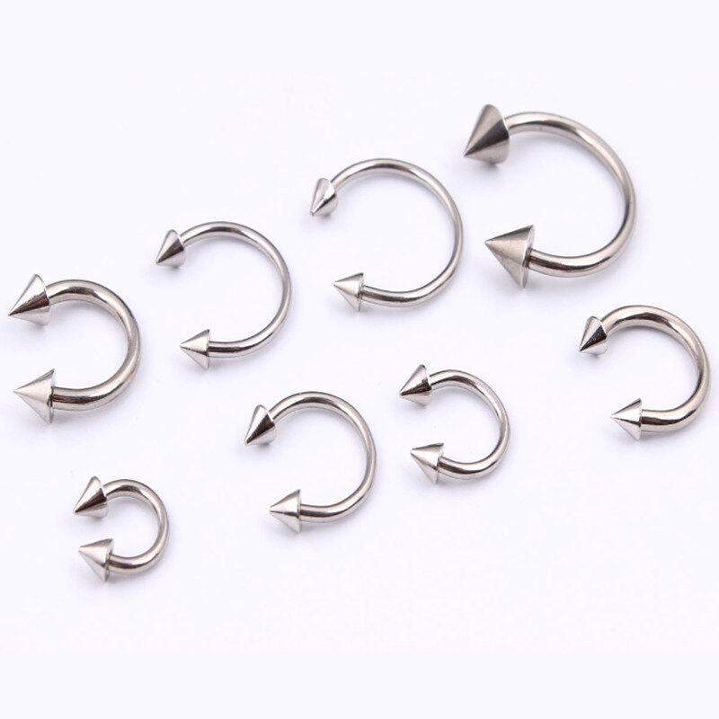 16G 4X Surgical Steel Horseshoe Bar Lip Nose Septum Ear Ring Stud Body Piercing