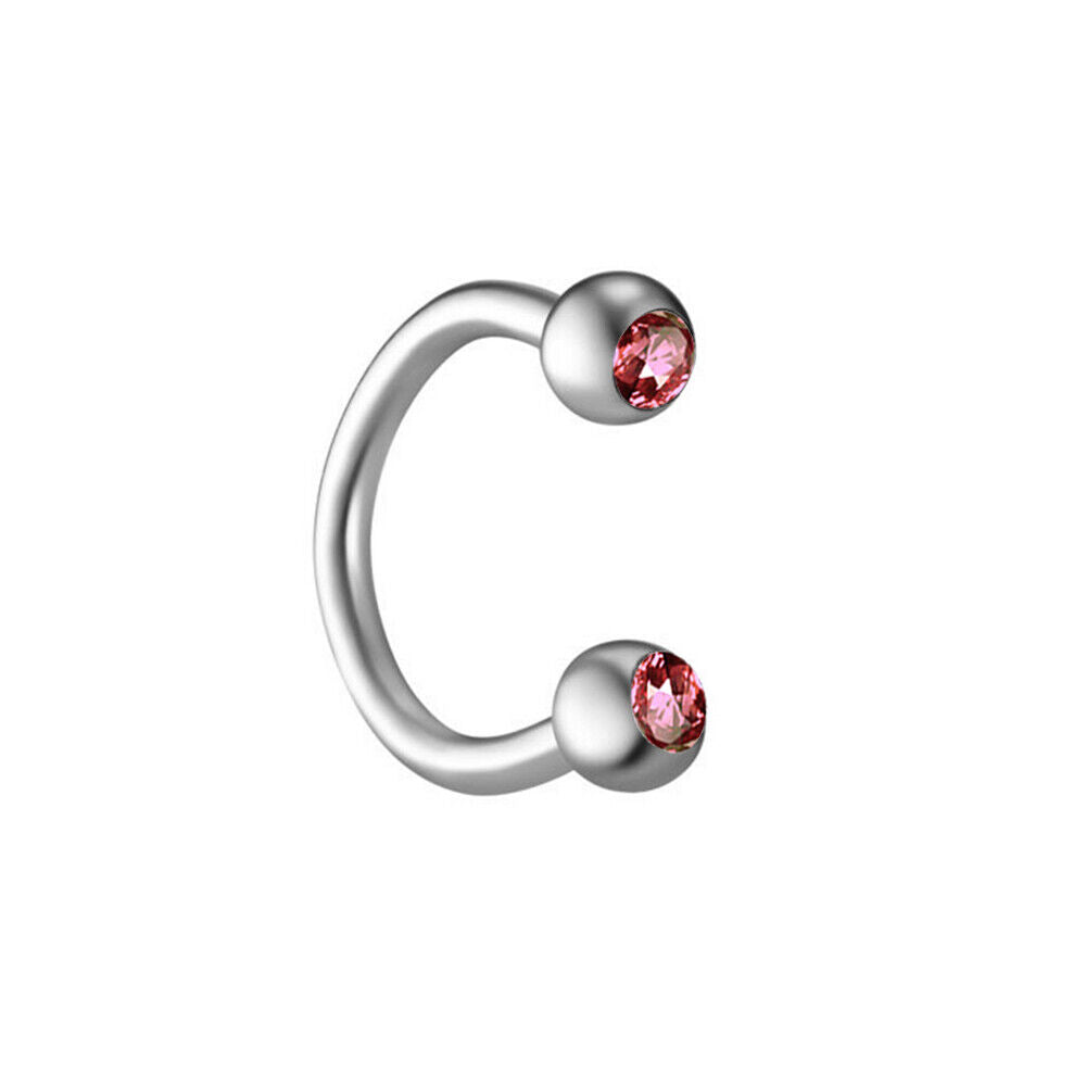 16G Surgical Steel Crystal Labret Monroe Lip Rings Nose Ear Piercing Jewellery