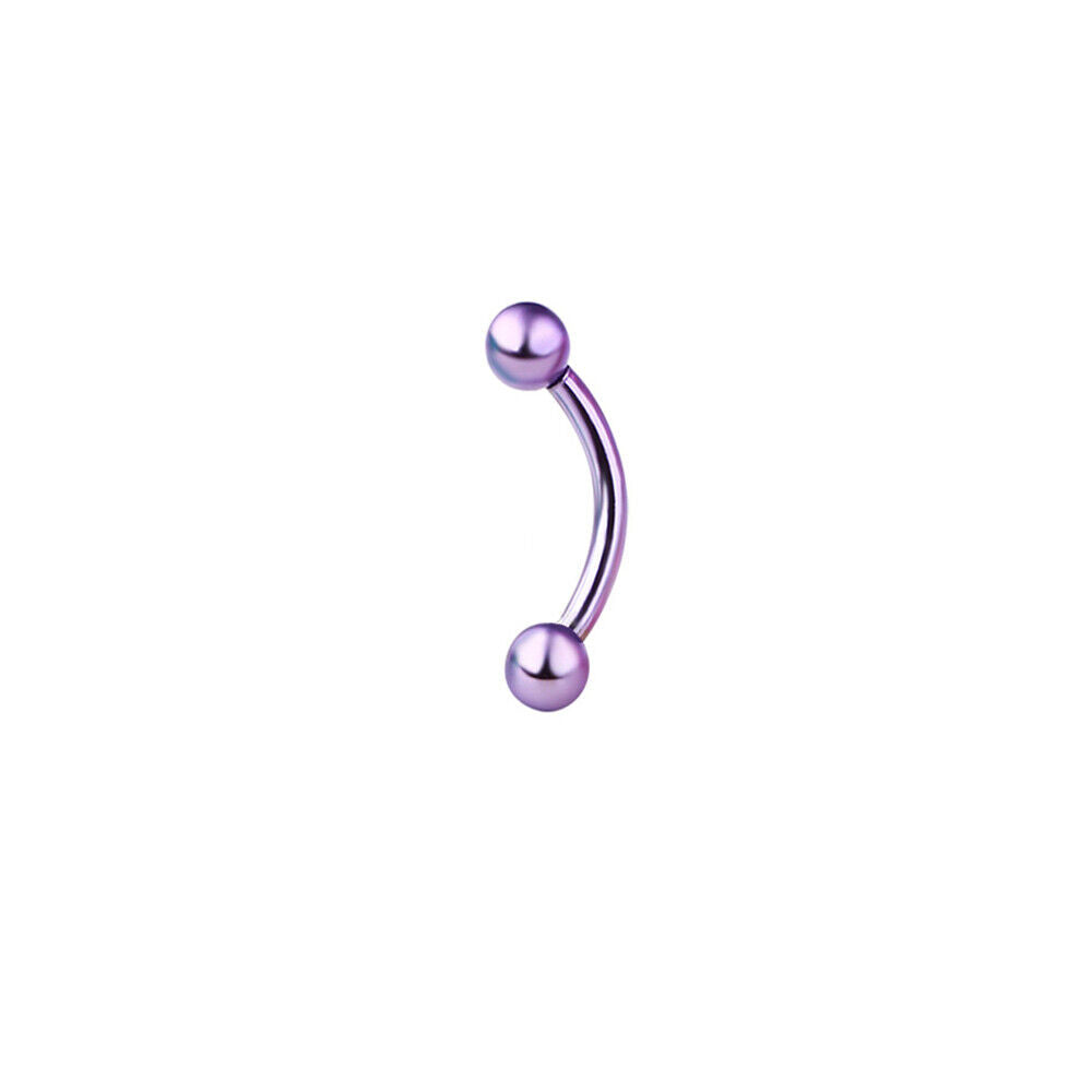 4X 16G Surgical Steel Ball Barbell Curved Eyebrow Rings Bar Tragus Ear Piercing