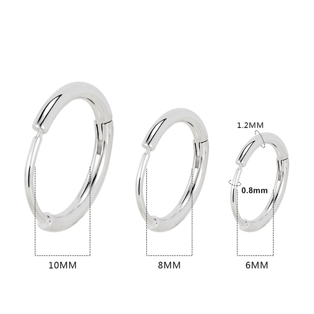 1 Pair Surgical Steel Nose Ring Earrings Cartilage Tragus Helix Ear Piercing Hoop