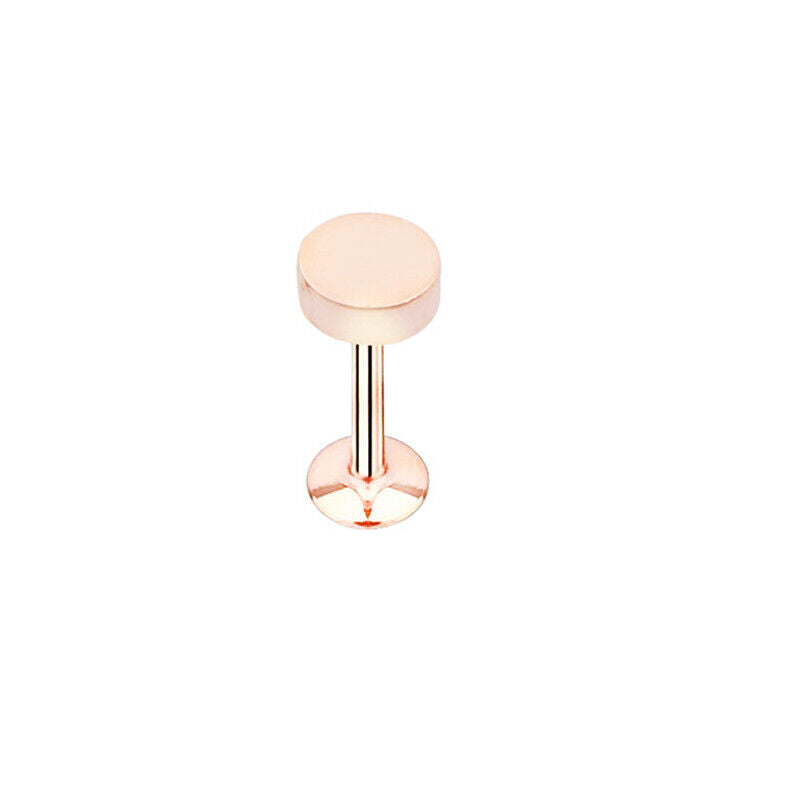 Steel Lip Bar Labret Ring Internally Threaded Ear Tragus Stud Body Piercing