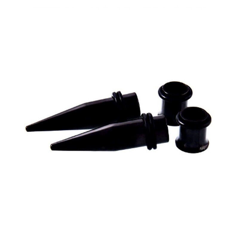 4X Steel O-ring Flared Flesh Tunnel Ear Plug Taper Stretcher Stretching Kit Set