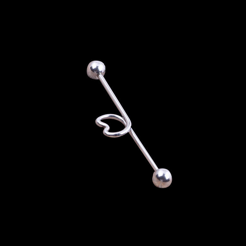 5 Colour - Surgical Steel Love Industrial Bar Scaffold Ear Barbell Piercing