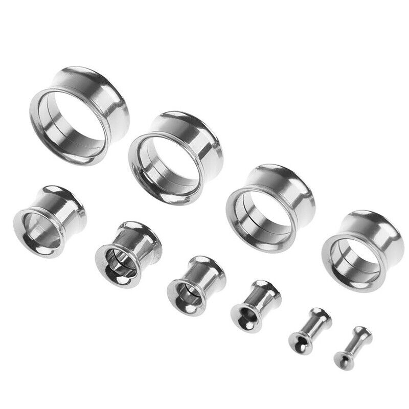 2pc Steel Screw Fit Double Flare Saddle Flesh Tunnel Ear Plug Expander 5mm - 20mm