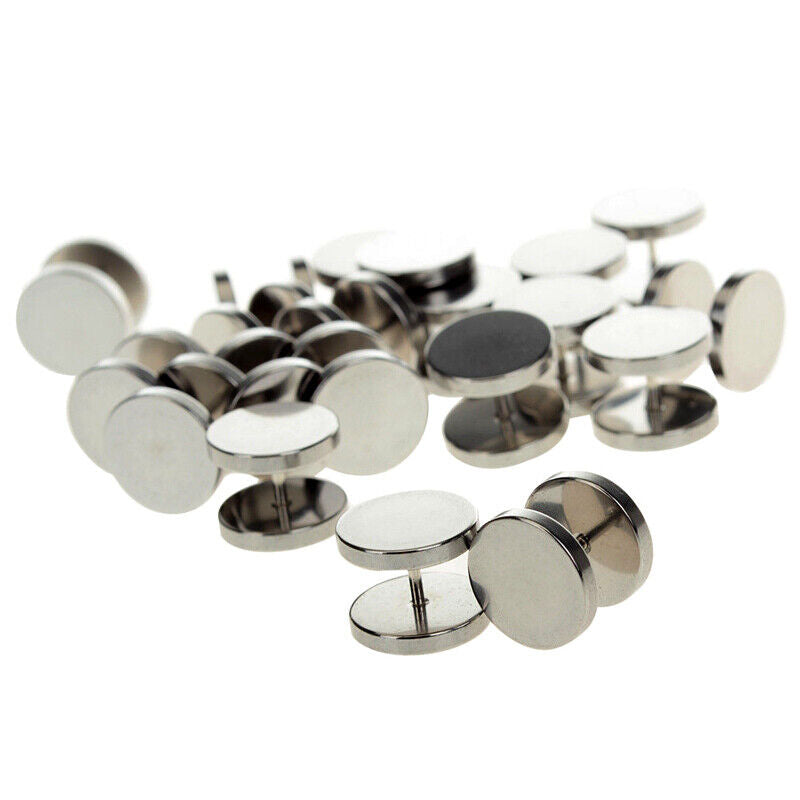 8pc 6mm-12mm Set Fake Ear Plug Studs Stretcher Flesh Tunnel Earring Steel Piercing