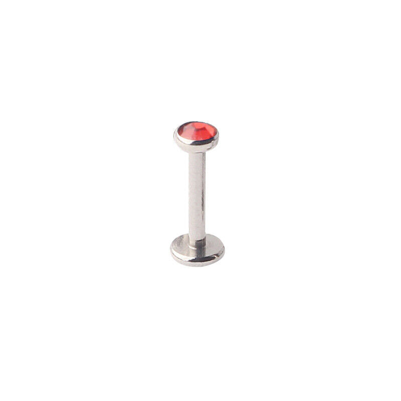 2pc Internally Threaded 3mm 4mm Crystal Ball Lip Bar Labret Tragus Stud Piercing